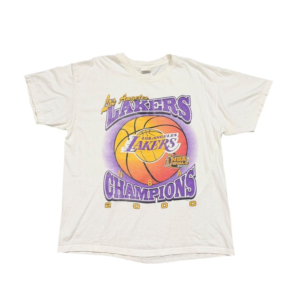 Vintage 2000 Y2K Los Angeles Lakers Champions NBA Finals T- Shirt Stedman Large